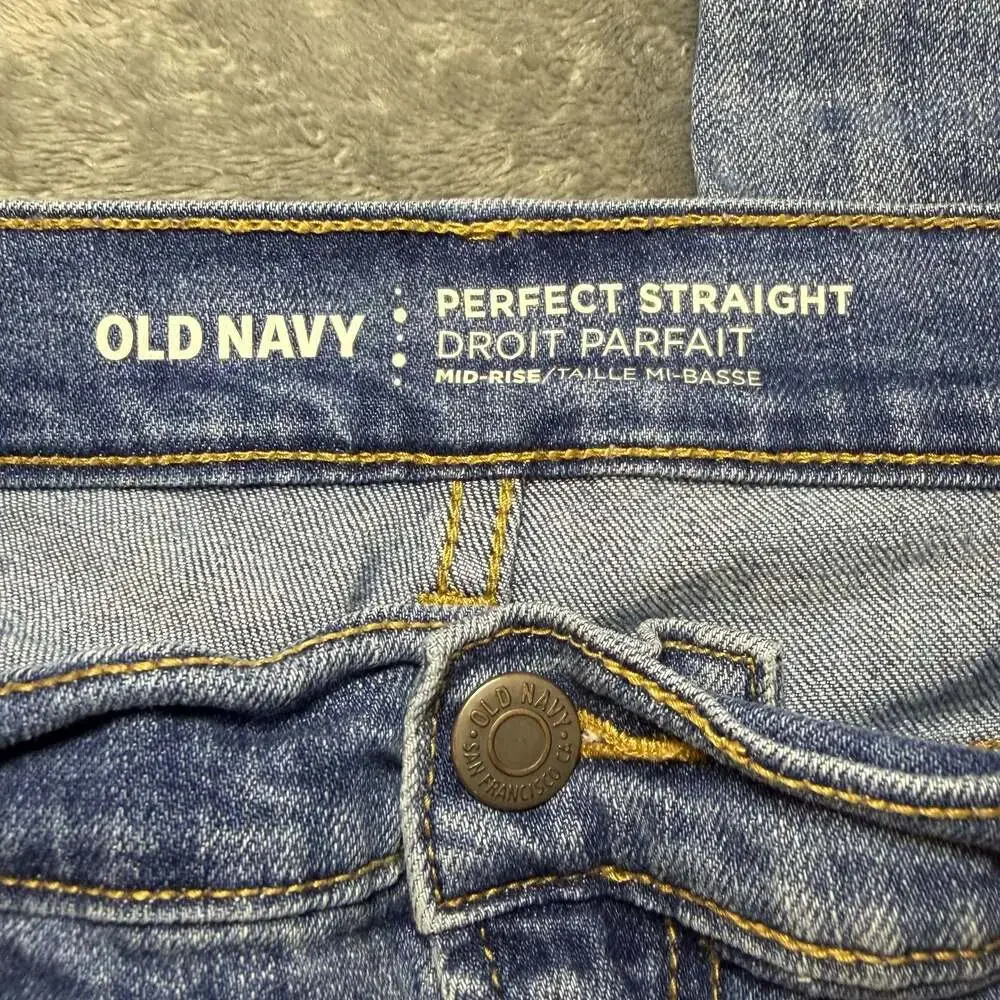 Old Navy Perfect Straight Mid-Rise Blue Jeans Women's Size 10